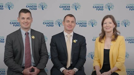 Adam Lundin, Jack Lundin and Canadian Cancer Society CEO Andrea Seale herald a partnership to create Canada’s largest glioblastoma research network.
